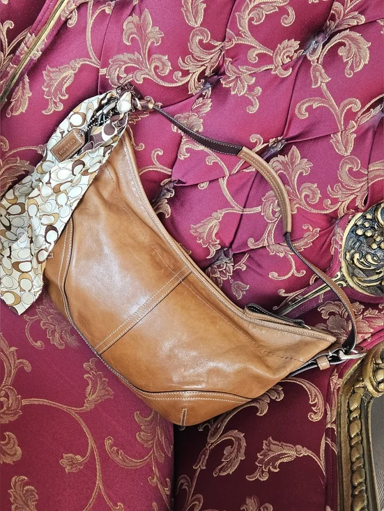 Coach Soho Leather Small Hobo Bag (Style #9464) Scarf included - Picture 11 of 16